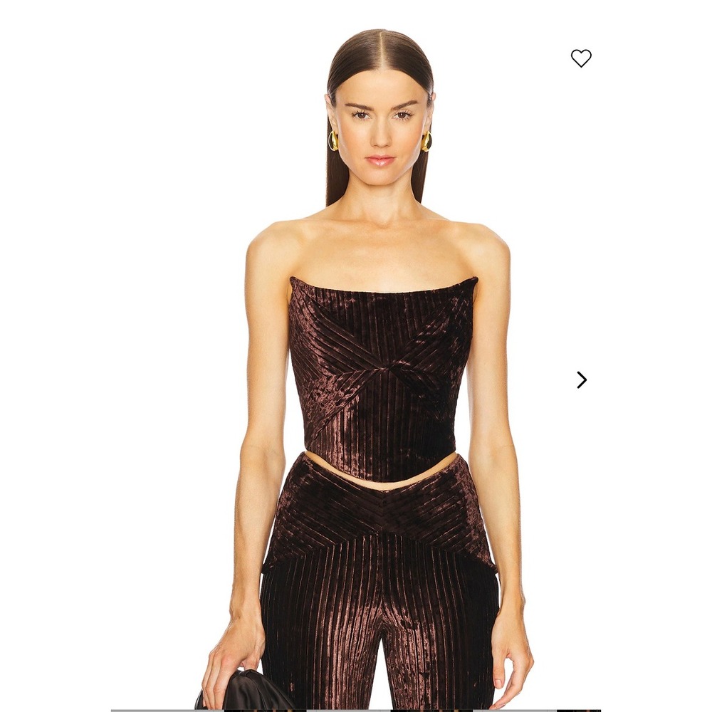 NWT Michael Costello x REVOLVE Ryliana Chocolate Velvet Corset Top M $168